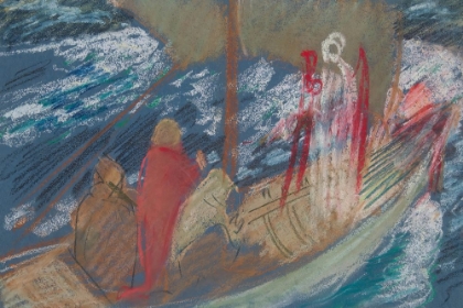 Picture of STUDY FOR SOLOMONS SHIP IN THE QUEST OF THE HOLY GRAIL MURAL SERIES AT BOSTON PUBLIC LIBRARY