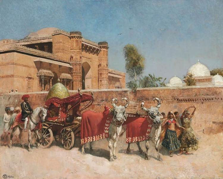 Picture of A WEDDING PROCESSION BEFORE A PALACE IN RAJASTHAN