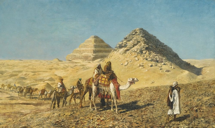 Picture of CAMEL CARAVAN AMID THE PYRAMIDS, EGYPT