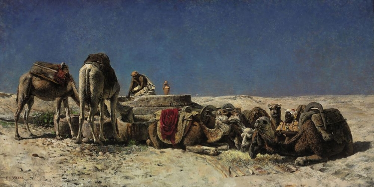 Picture of CAMELS BESIDE A CISTERN 1880