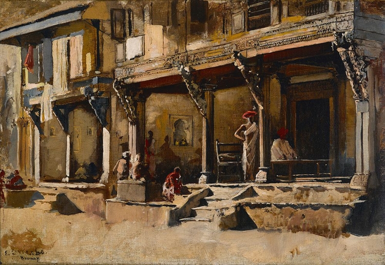 Picture of MERCHANTS ALONG A STREET IN BOMBAY