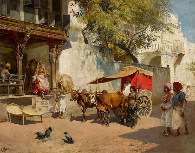 Picture of NAUTCH GIRLS AND BULLOCK GHARRY, AHMEDABAD, GUJARAT STATE, INDIA