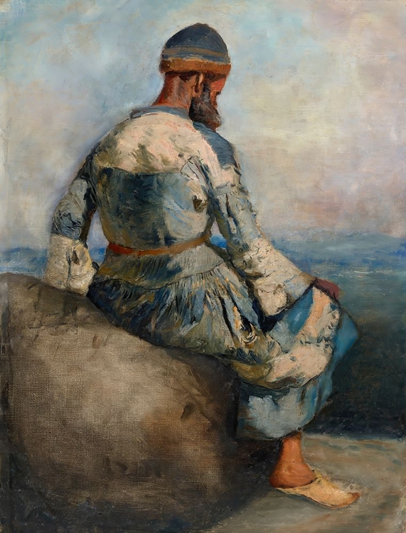 Picture of PERSIAN PEASANT SEATED ATOP A ROCK 1891