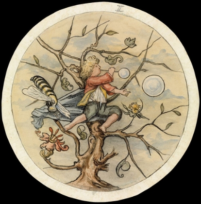 Picture of BOY BLOWING SOAP BUBBLES 1880