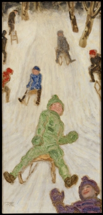 Picture of CHILDREN SLEDDING 1926