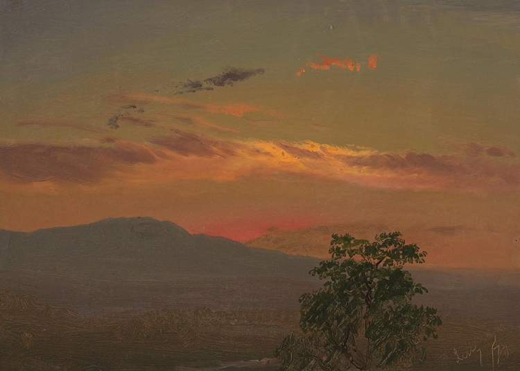 Picture of LANDSCAPE AT SUNSET, HUDSON, N.Y. 1870