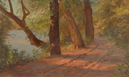 Picture of LANDSCAPE FROM NORTH AMERICAN ROAD BY A LAKE 1875