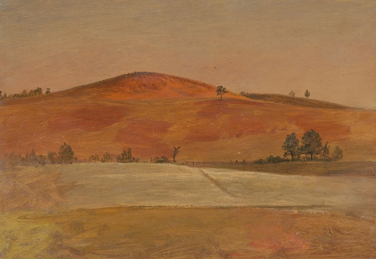 Picture of LANDSCAPE WITH LOW HILL AND FIELDS 1870