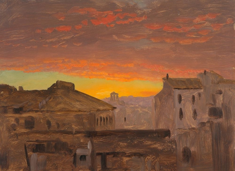 Picture of ROME, ROOFTOPS AT SUNSET 1868