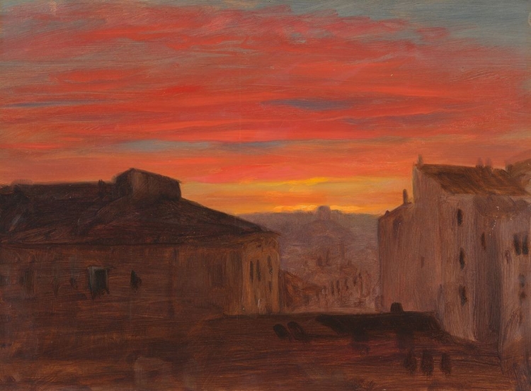 Picture of ROOFTOPS AT SUNSET FROM THE PINCIO, ROME 1868