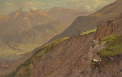 Picture of THE GOELL AND WATZMANN, NEAR BERCHTESGEDEN 1868