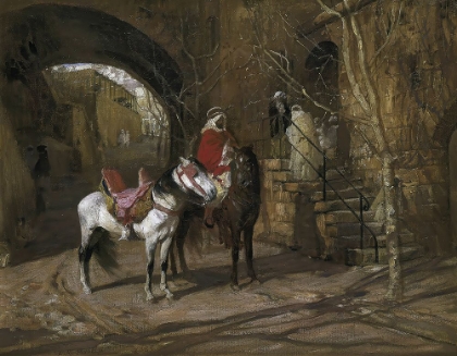 Picture of HORSEMAN IN A COURTYARD 1889