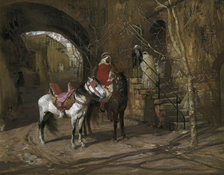 Picture of HORSEMAN IN A COURTYARD 1889