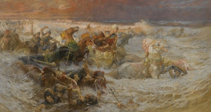 Picture of PHARAOH AND HIS ARMY ENGULFED BY THE RED SEA 1900