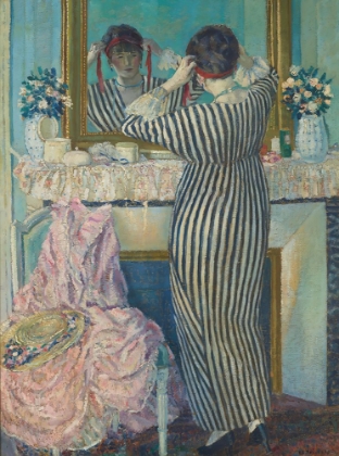 Picture of GIRL DRESSING HER HAIR, GIRL ARRANGING HER HEADDRESS 1912