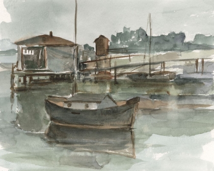 Picture of DARK WATERCOLOR HARBOR STUDY II