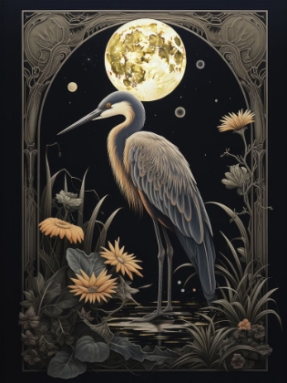 Picture of HERON BY MOON I