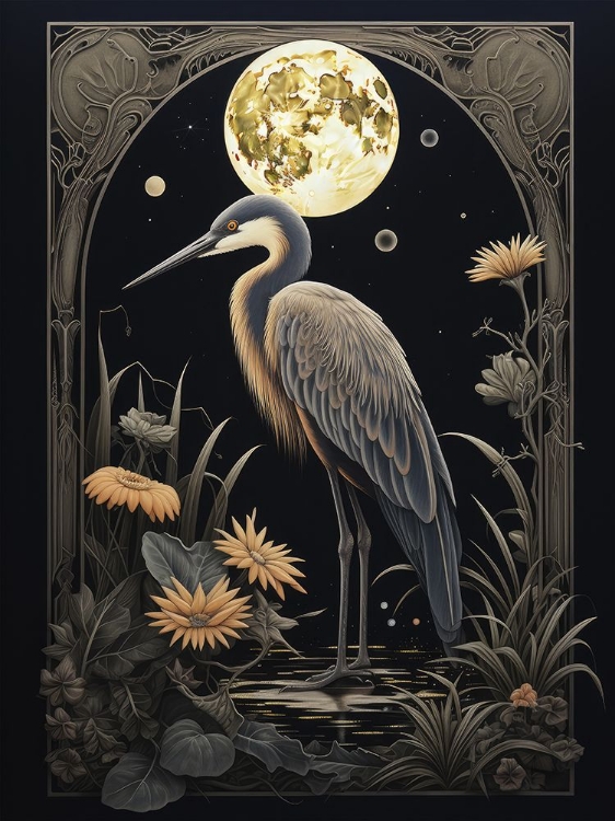Picture of HERON BY MOON I