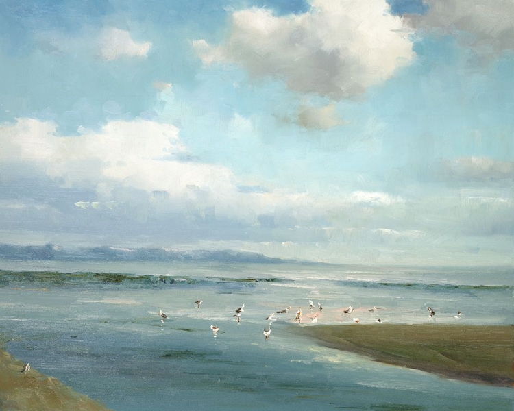 Picture of SEAGULLS AT LOW TIDE