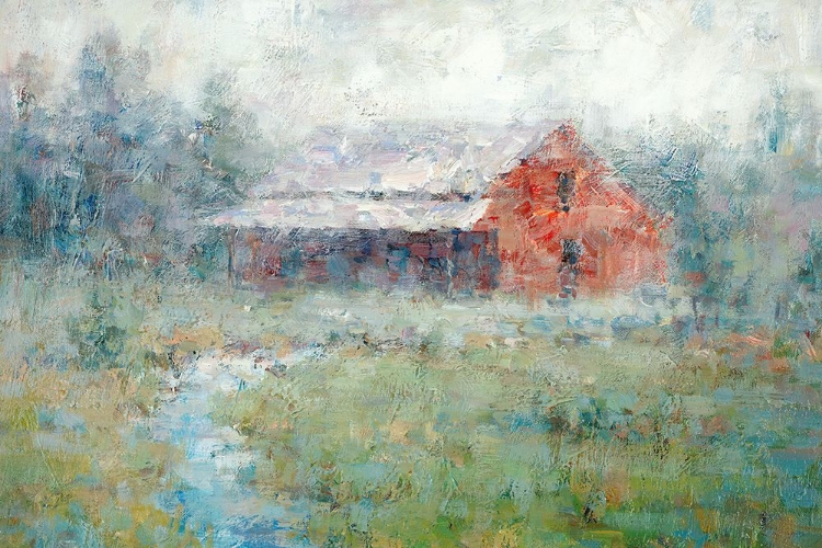 Picture of RED BARN AND STREAM