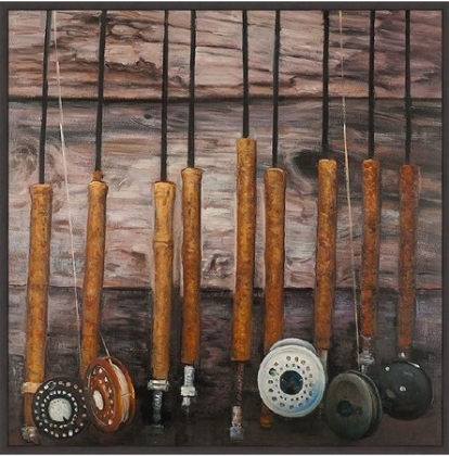 Picture of FISHING RODS ON WOOD