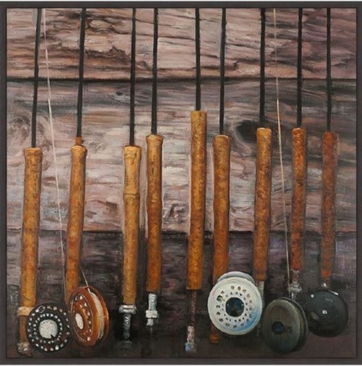 Picture of FISHING RODS ON WOOD
