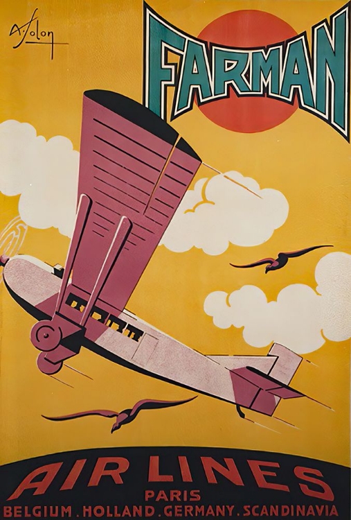Picture of FARMAN AIRLINES VINTAGE TRAVEL POSTER