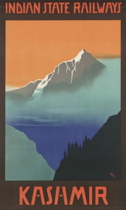 Picture of KASHMIR INDIAN RAILWAYS VINTAGE TRAVEL POSTER