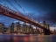 Picture of BROOKLYN BRIDGE AND LOWER MANHATTAN SKYLINE AT DUSK, NEW YORK