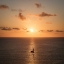 Picture of SUNSET OVER THE OCEAN WITH A SAILBOAT, BARBADOS