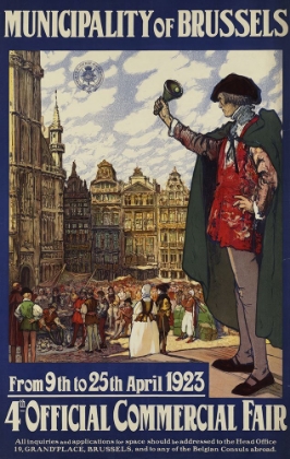 Picture of BELGIUM VINTAGE TRAVEL POSTER BRUSSELS 1923