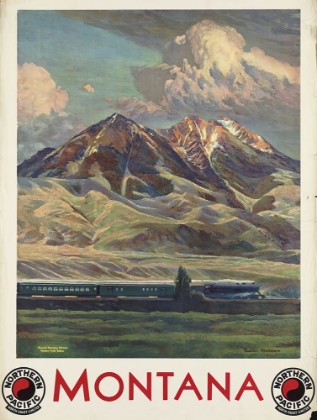 Picture of MONTANA BY RAIL VINTAGE NORTHERN PACIFIC RAILWAY POSTER
