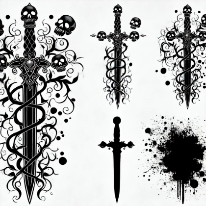 Picture of SKULL SWORD TATTOO