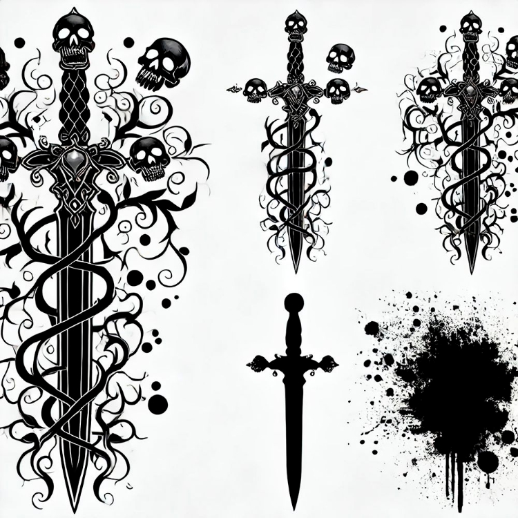 Picture of SKULL SWORD TATTOO