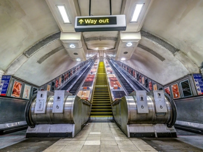 Picture of ESCALATORS AT SUBWAY STATION, LONDON