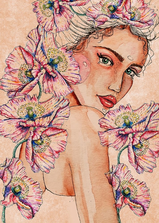 Picture of WOMAN WIH POPPIES