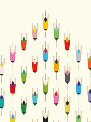 Picture of LEADING THE PACK CYCLING ART PRINT