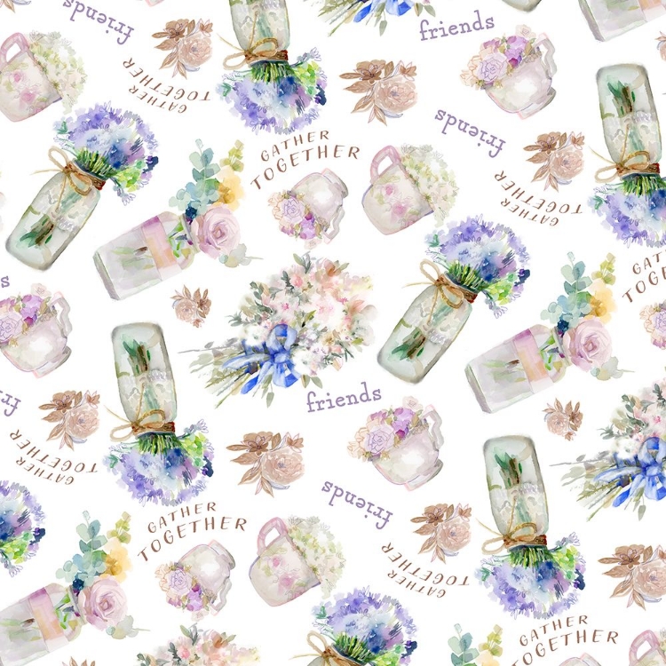 Picture of FRIENDSHIP AND FLOWERS PATTERN REPEAT