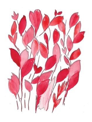 Picture of RED WATERCOLOR LEAVES 2