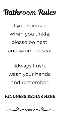 Picture of BATHROOM RULES KINDNESS