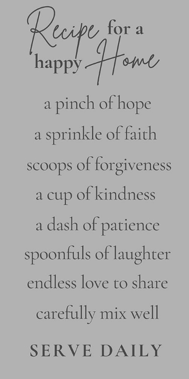Picture of RECIPE FOR A HAPPY HOME