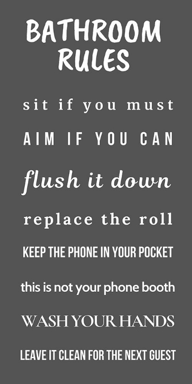 Picture of BATHROOM RULES