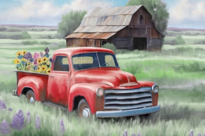 Picture of RED FLORAL TRUCK