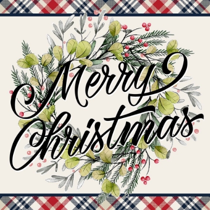 Picture of MERRY CHRISTMAS PLAID WREATH