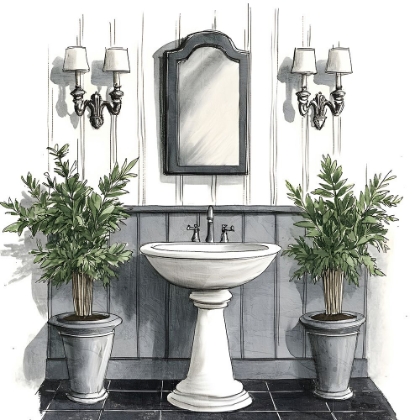 Picture of BLACK AND WHITE BATH 1