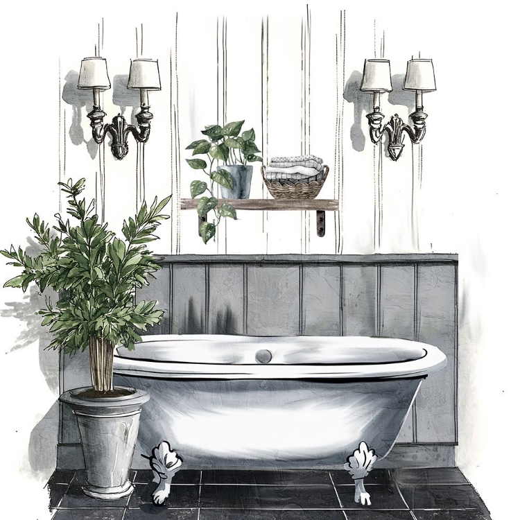 Picture of BLACK AND WHITE BATH 2