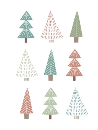 Picture of CHRISTMAS TREES GREEN AND RED
