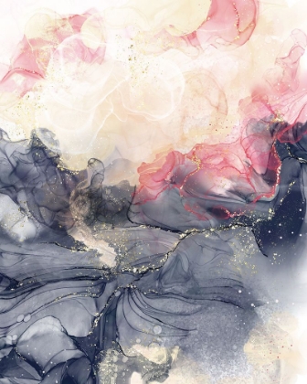 Picture of ALCOHOL INK BOLD PINK AND GREY 1