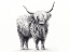 Picture of HIGHLAND COW IN CHARCOAL 1