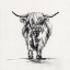 Picture of HIGHLAND COW IN CHARCOAL 2